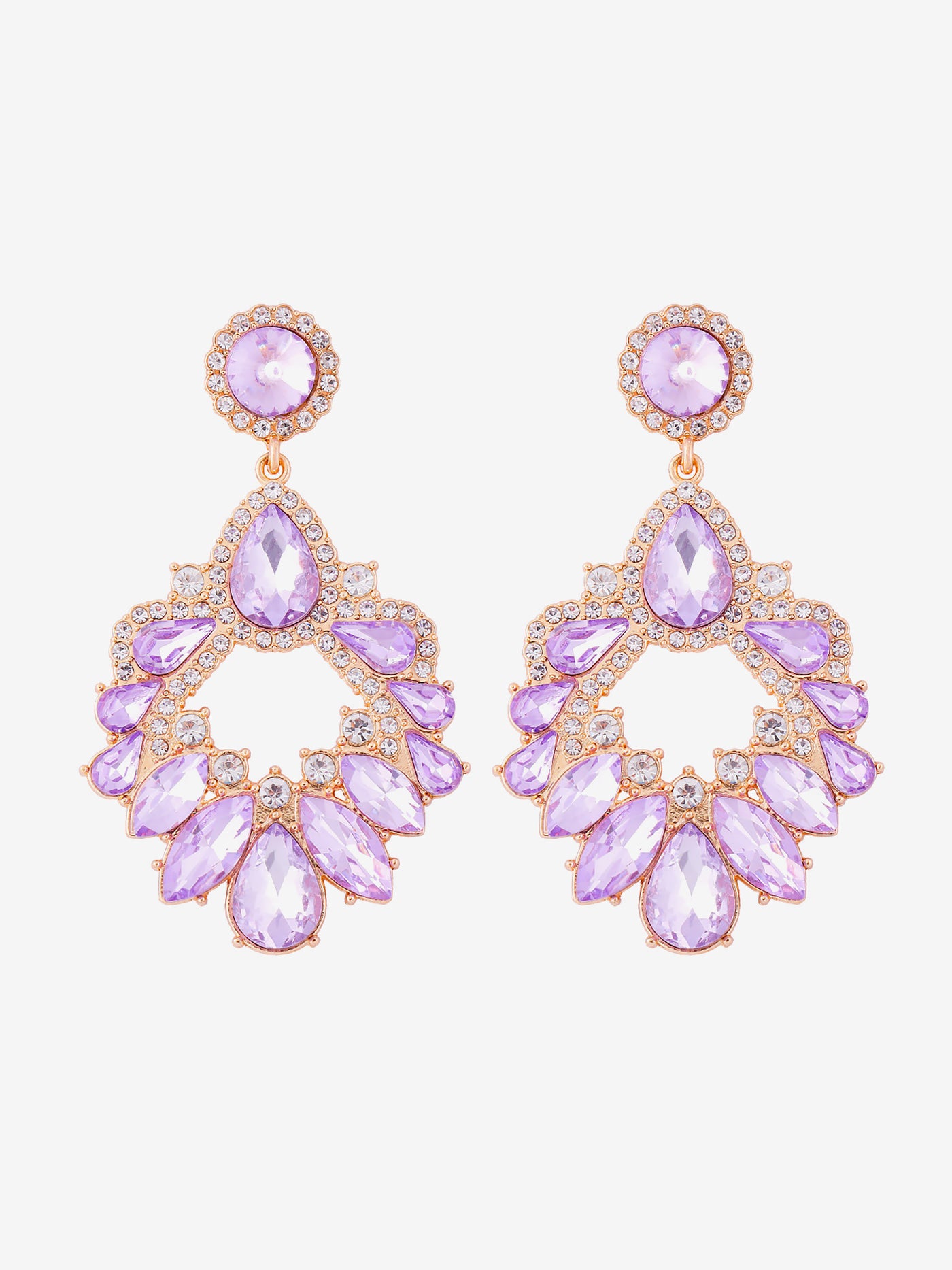 Allegra K Retro Colorful Faux Diamond Rhinestones Geometric Chandelier Earrings