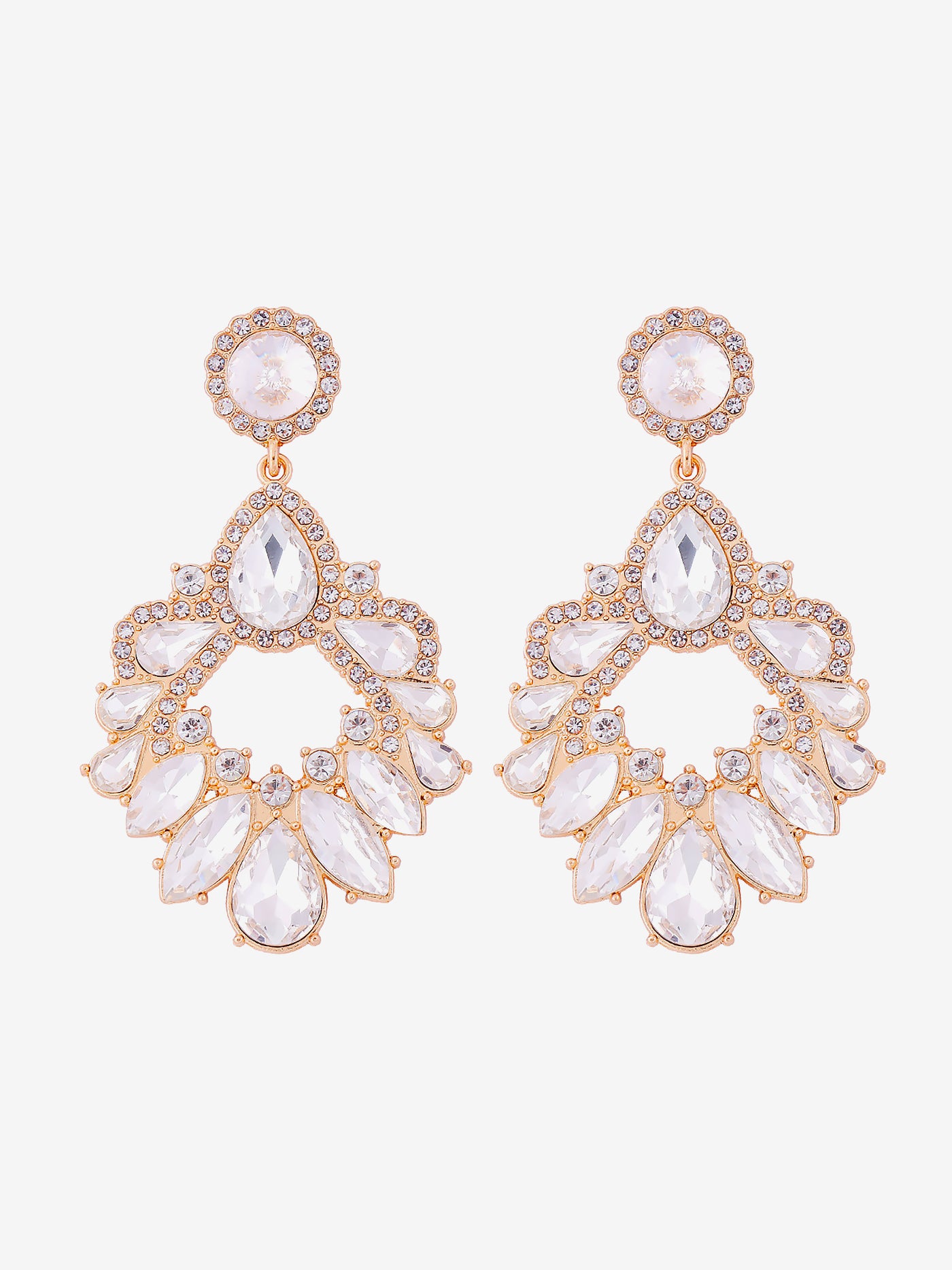 Allegra K Retro Colorful Faux Diamond Rhinestones Geometric Chandelier Earrings