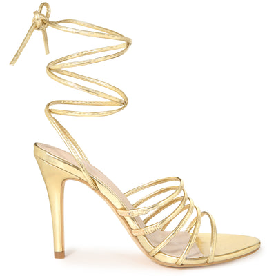 Women's Lace-Up Strappy Slingback Stiletto High Heel Sandals