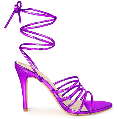 Women's Lace-Up Strappy Slingback Stiletto High Heel Sandals