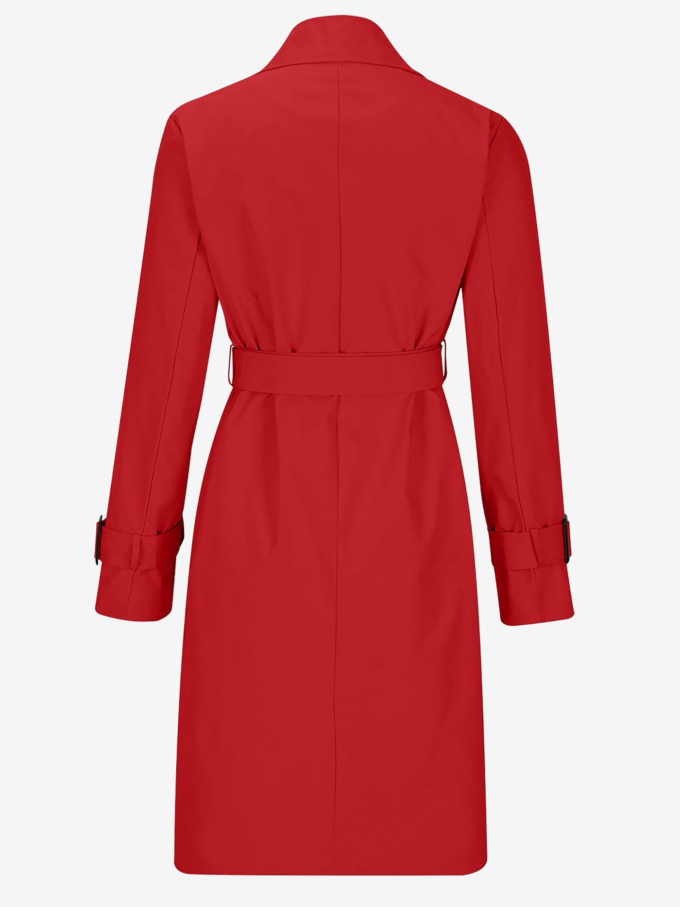 Allegra K Double Breasted Long Sleeve Belted Trench Coat