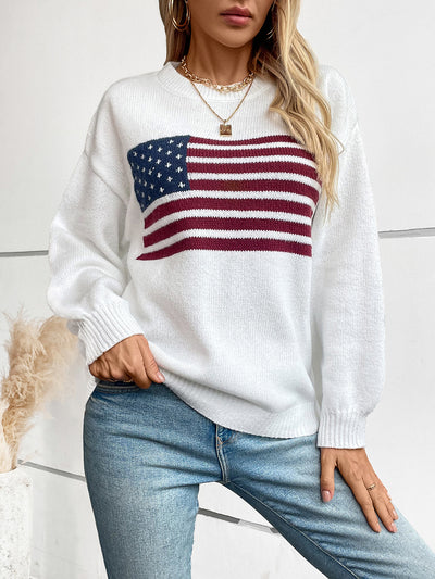 Allegra K Pullover Round Neck Long Sleeve Casual Sweater