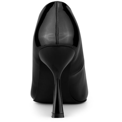 Women's Shiny PU Leather Pointed Toe Stiletto Heels Pumps