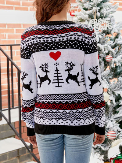 Christmas Deer Long Sleeves Pullover Sweater