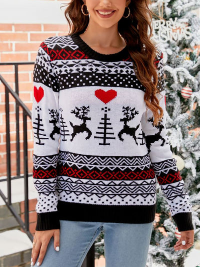 Christmas Deer Long Sleeves Pullover Sweater