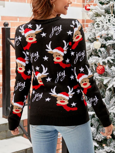 Christmas Deer Long Sleeves Pullover Sweater