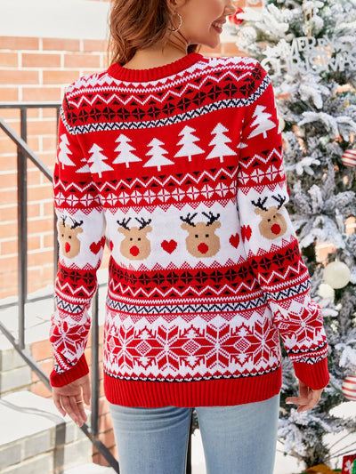 Christmas Deer Long Sleeves Pullover Sweater