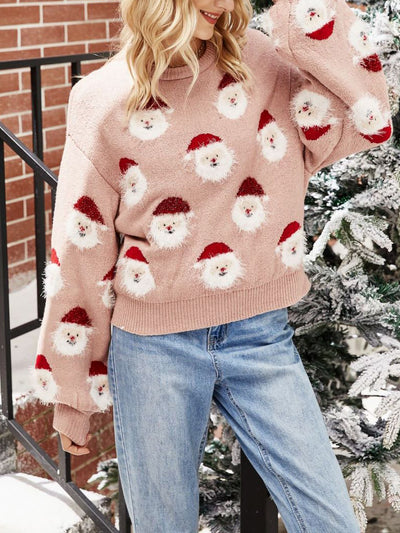 Christmas Santa Claus Pullover Long Sleeve Sweater