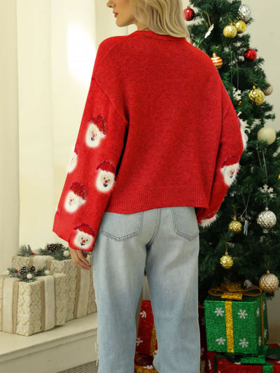 Christmas Santa Claus Pullover Long Sleeve Sweater