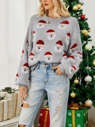 Christmas Santa Claus Pullover Long Sleeve Sweater