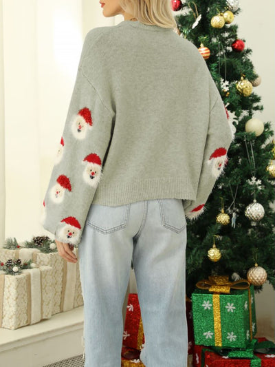 Christmas Santa Claus Pullover Long Sleeve Sweater