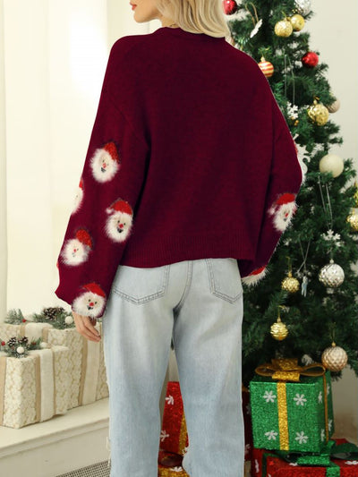 Christmas Santa Claus Pullover Long Sleeve Sweater