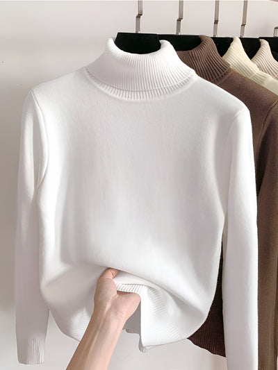 Fleece Thermal Turtle Neck Long Sleeves Sweater