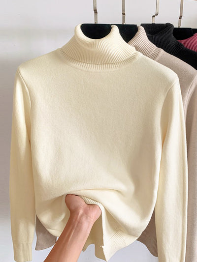 Fleece Thermal Turtle Neck Long Sleeves Sweater