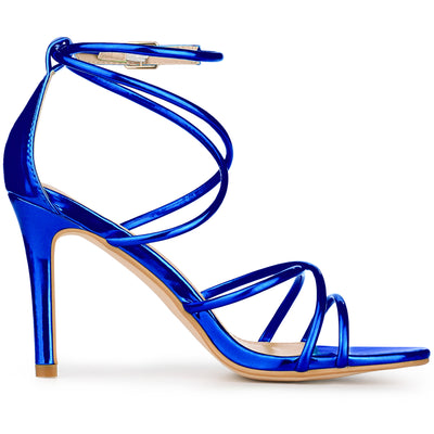 Elegant Open Toe Strappy Strap Stiletto Heel Sandals