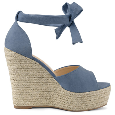 Espadrilles Tie Up Ankle Strap Platform Wedges Sandals