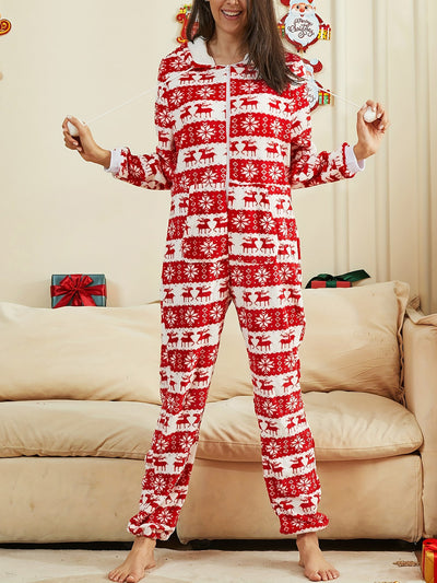 Christmas Deer Snowflake Flannel Loungewear Sleepwear