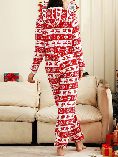 Christmas Deer Snowflake Flannel Loungewear Sleepwear