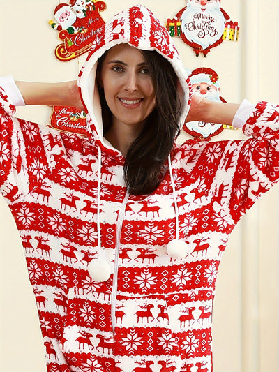 Christmas Deer Snowflake Flannel Loungewear Sleepwear