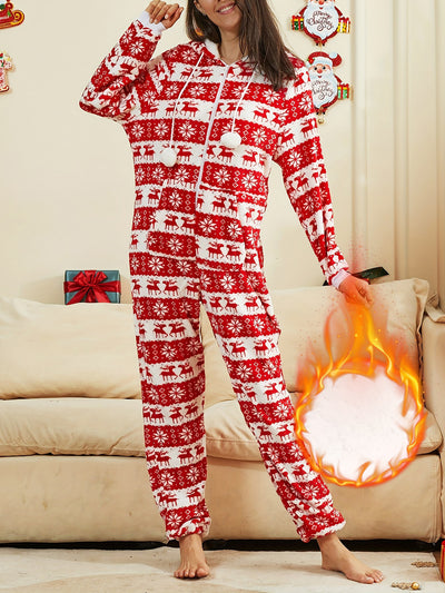 Christmas Deer Snowflake Flannel Loungewear Sleepwear