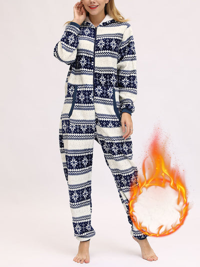 Christmas Deer Snowflake Flannel Loungewear Sleepwear