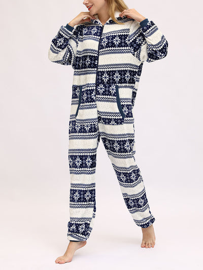 Christmas Deer Snowflake Flannel Loungewear Sleepwear