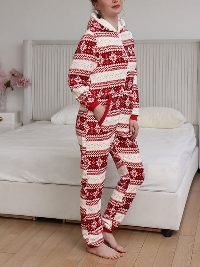 Christmas Deer Snowflake Flannel Loungewear Sleepwear