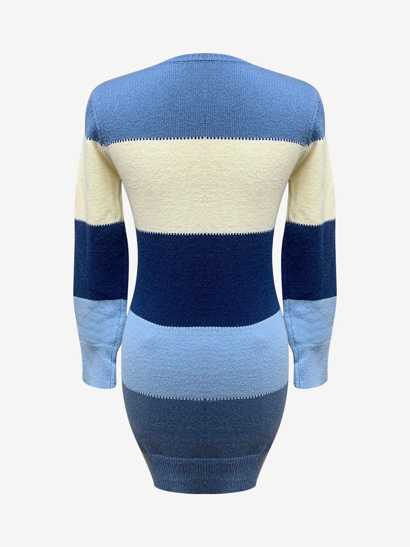 Allegra K Knit Striped Colorblock Mini Bodycon Sweater Dress