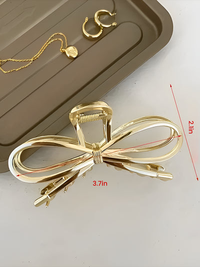 2 Packs Bow Shape Simple Ponytail Clip Hair Accessories