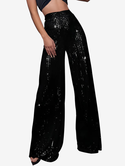 Sequin Glitter Party High Waist Wide Leg Pants