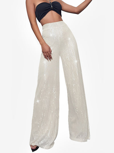 Sequin Glitter Party High Waist Wide Leg Pants