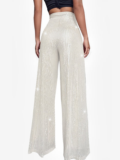 Sequin Glitter Party High Waist Wide Leg Pants