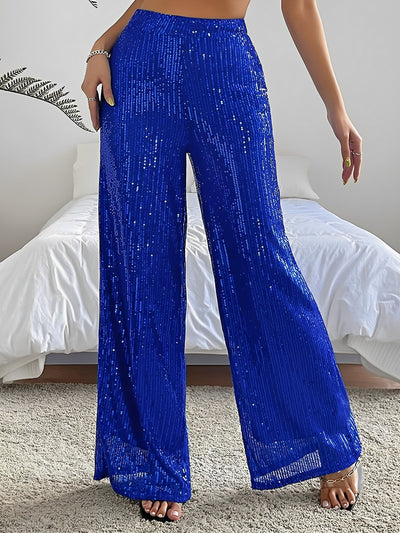 Sequin Glitter Party High Waist Wide Leg Pants