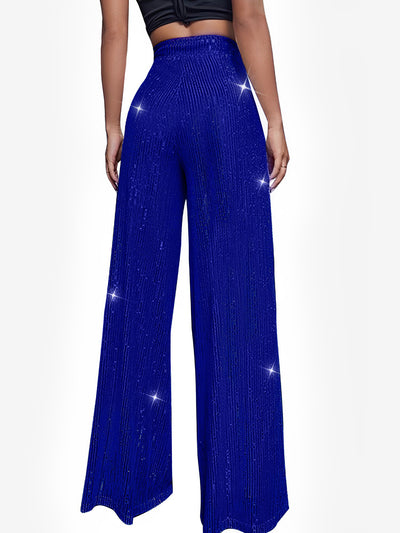 Sequin Glitter Party High Waist Wide Leg Pants