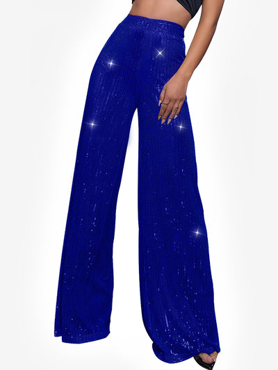 Sequin Glitter Party High Waist Wide Leg Pants