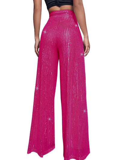 Sequin Glitter Party High Waist Wide Leg Pants