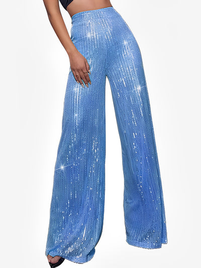 Sequin Glitter Party High Waist Wide Leg Pants