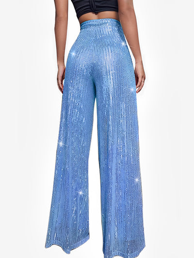 Sequin Glitter Party High Waist Wide Leg Pants