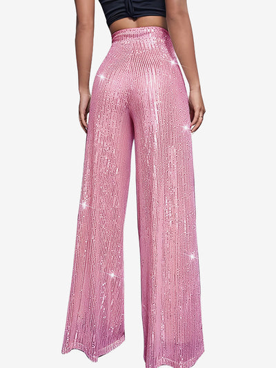 Sequin Glitter Party High Waist Wide Leg Pants