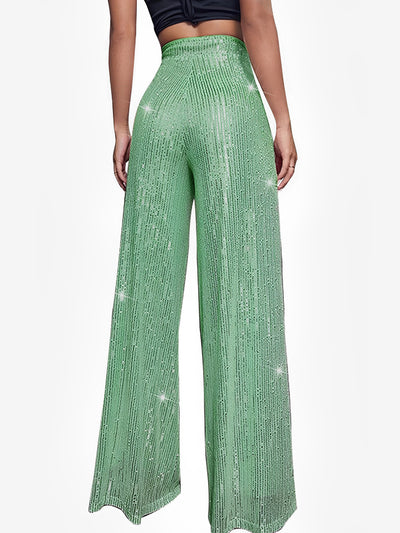 Sequin Glitter Party High Waist Wide Leg Pants