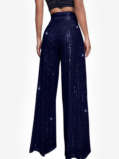 Sequin Glitter Party High Waist Wide Leg Pants