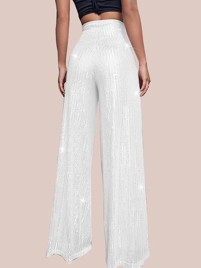 Sequin Glitter Party High Waist Wide Leg Pants