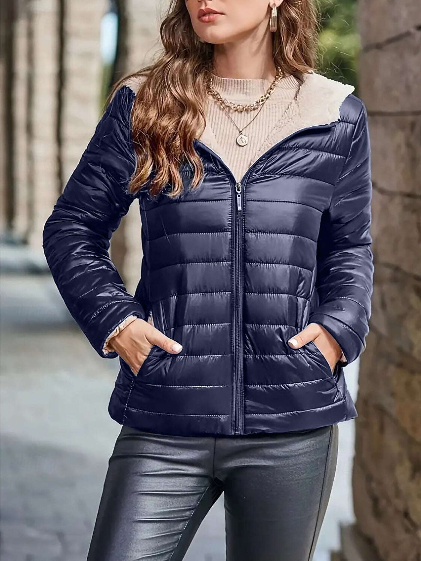 Allegra K Hooded Long Sleeves Thermal Warm Padded Coats