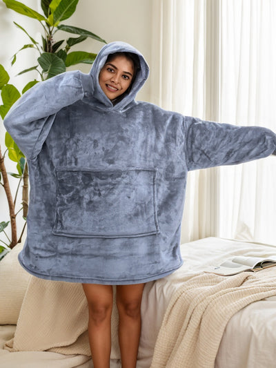 Home Wear Thick Loose Wearable Flannel Blanket