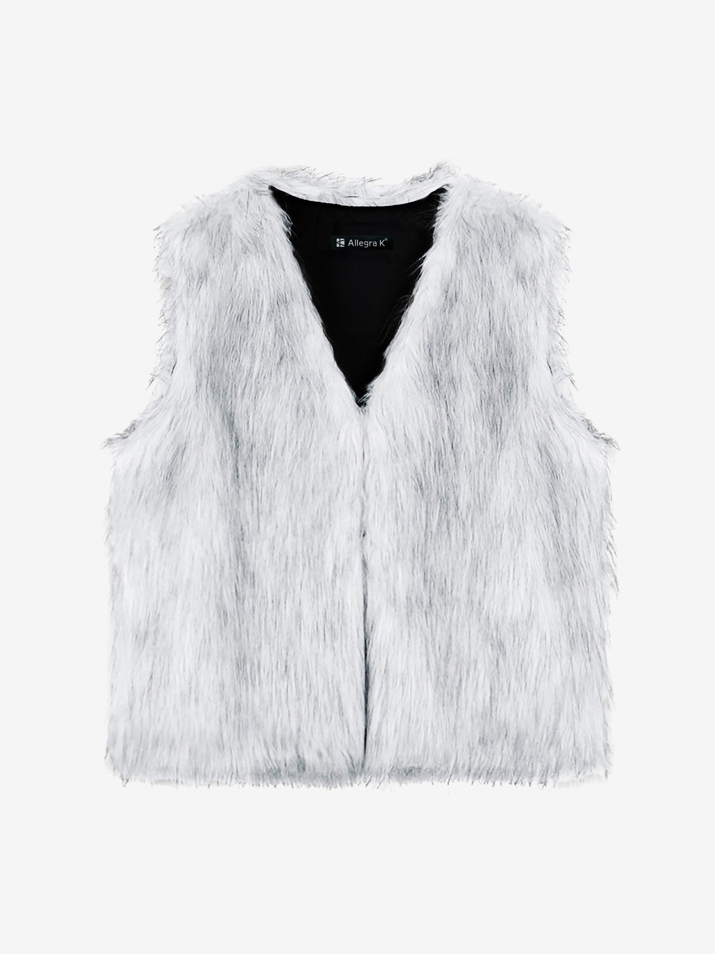 Allegra K Faux Fur Sleeveless Open Front Cropped Vest