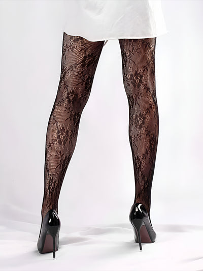 2 Pairs Lace Floral Bow Pattern Stockings Pantyhose