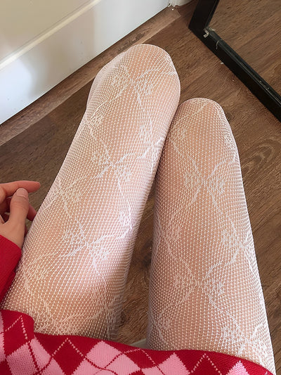 2 Pairs Lace Floral Bow Pattern Stockings Pantyhose