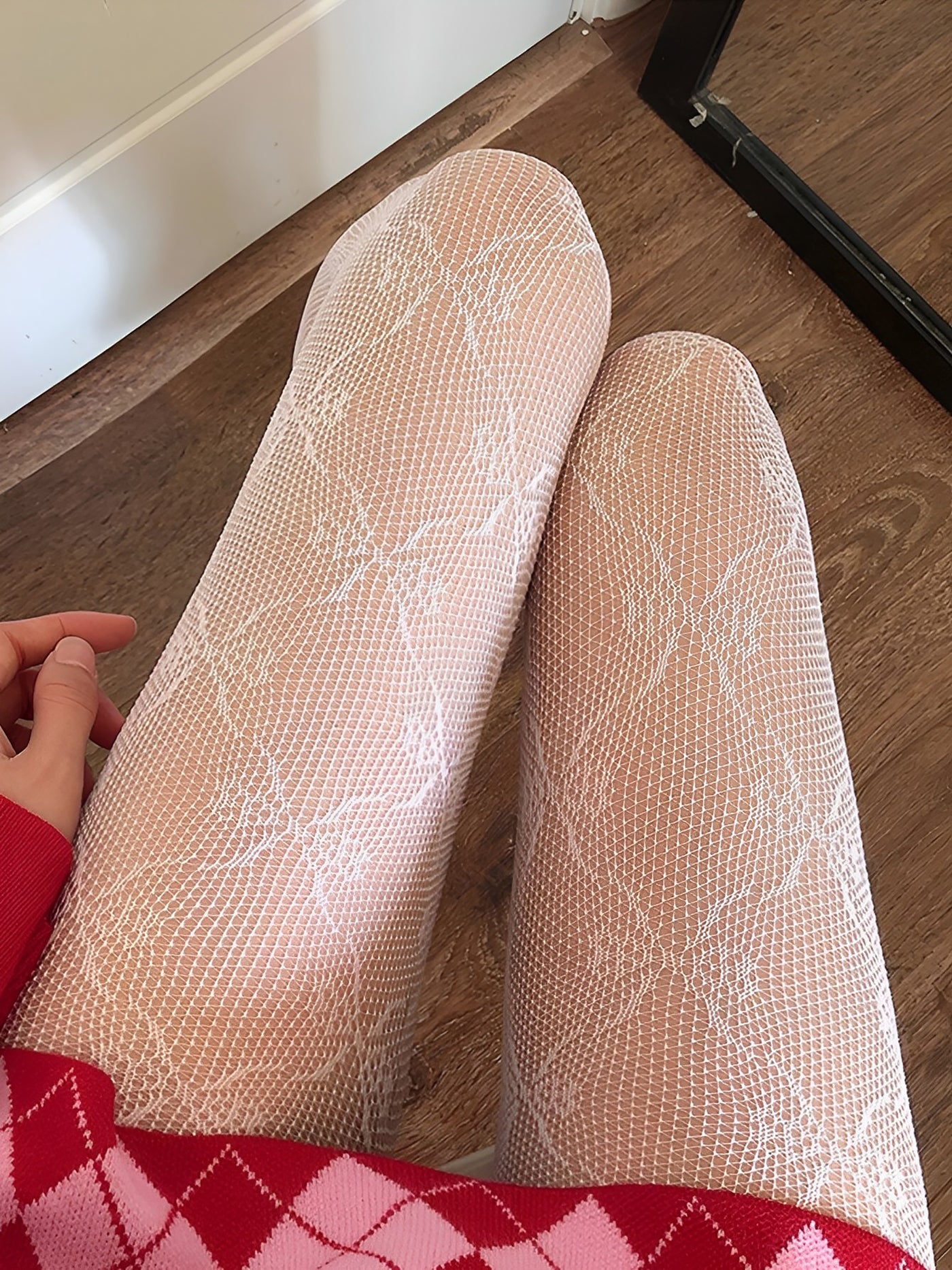 Allegra K 2 Pairs Lace Floral Bow Pattern Stockings Pantyhose