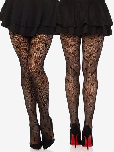 2 Pairs Heart Pattern Stockings Pantyhose