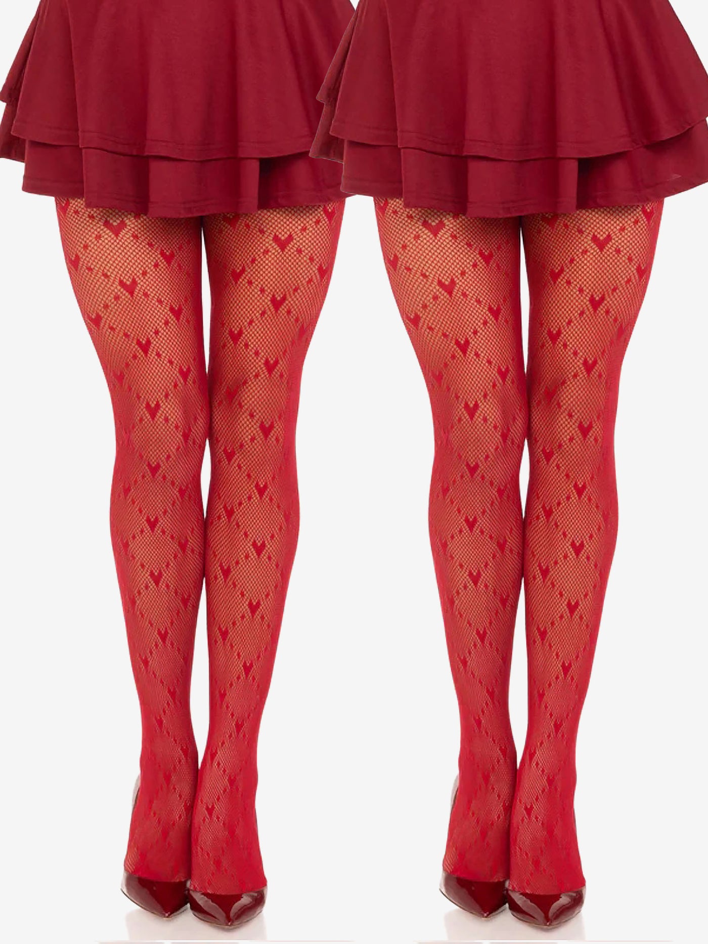 Allegra K 2 Pairs Heart Pattern Stockings Pantyhose